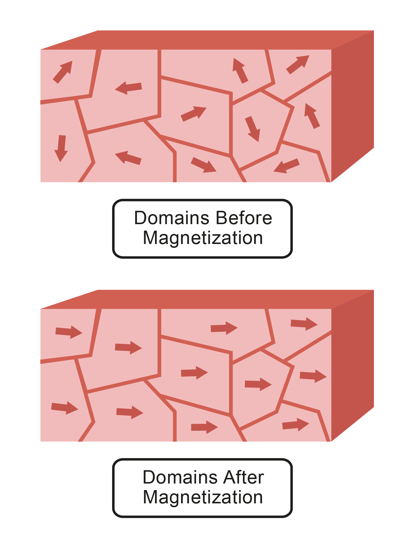 Domains Before Magnetization Domains After Magnetization
